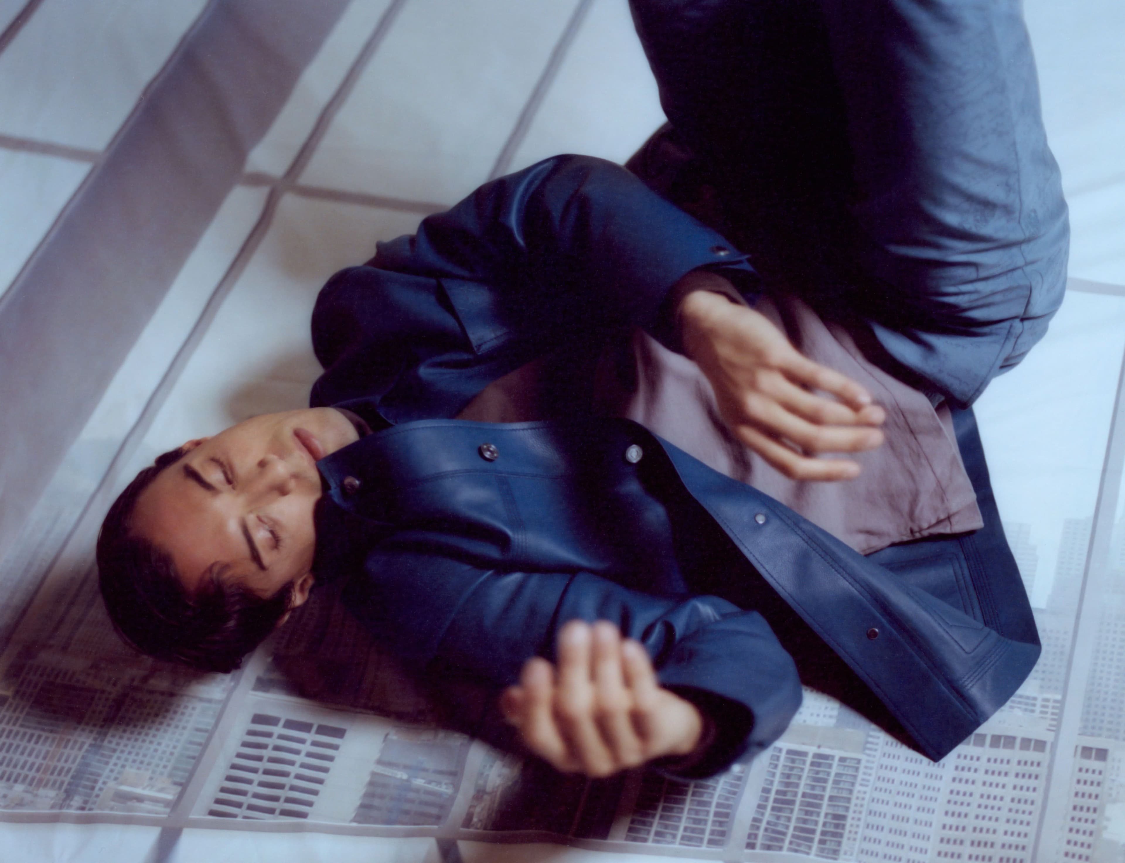 Jacket and pants by Berluti. Sweatshirt by Dior Men.