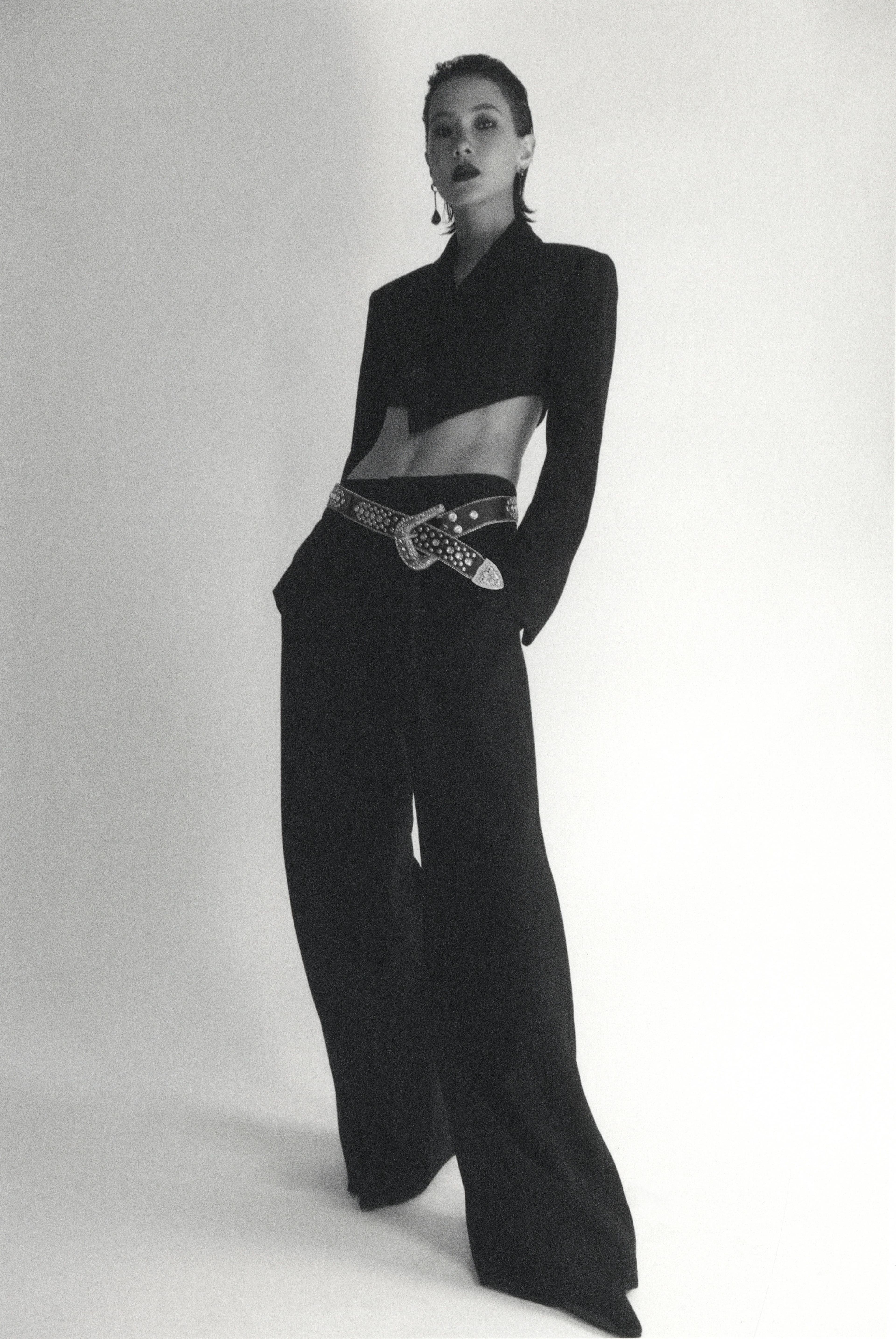 All clothing by Ashlyn. Vintage belt. Vintage shoes by Manolo Blahnik.