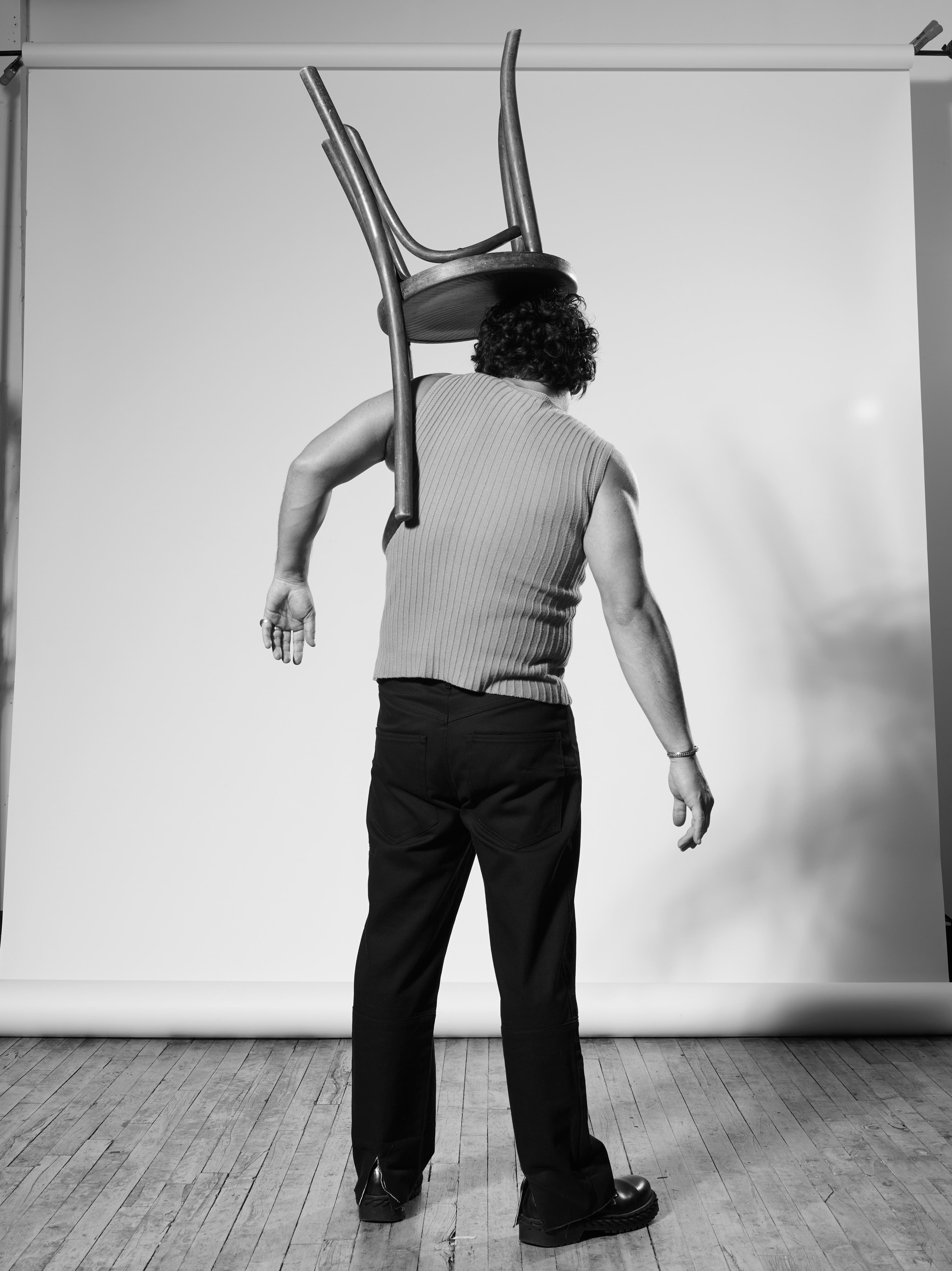 Vintage top by Helmut Lang from Artifact New York. Pants by Kingsley.