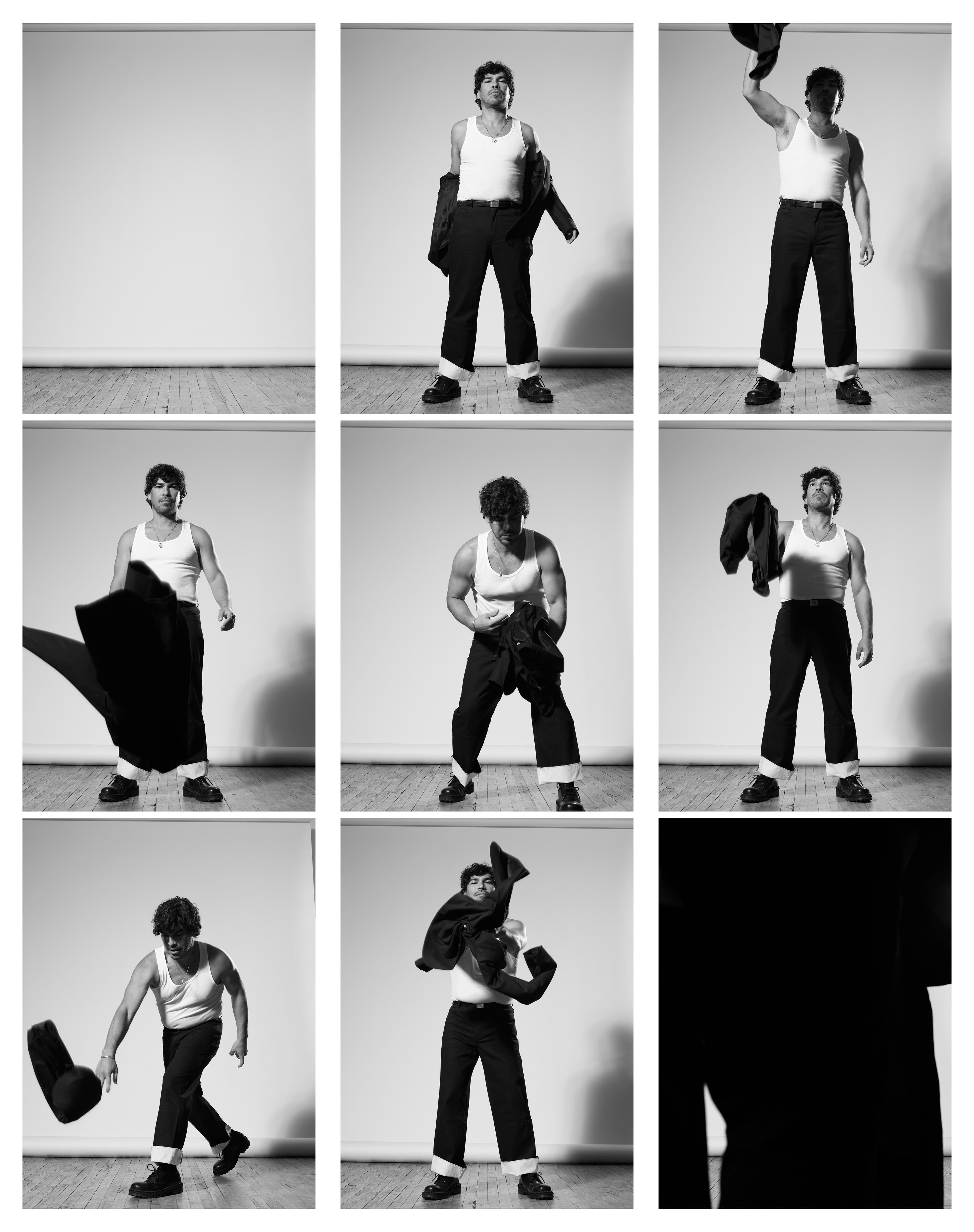 Vintage jacket by Helmut Lang from Artifact New York. Top by Calvin Klein. Pants by Kingsley.