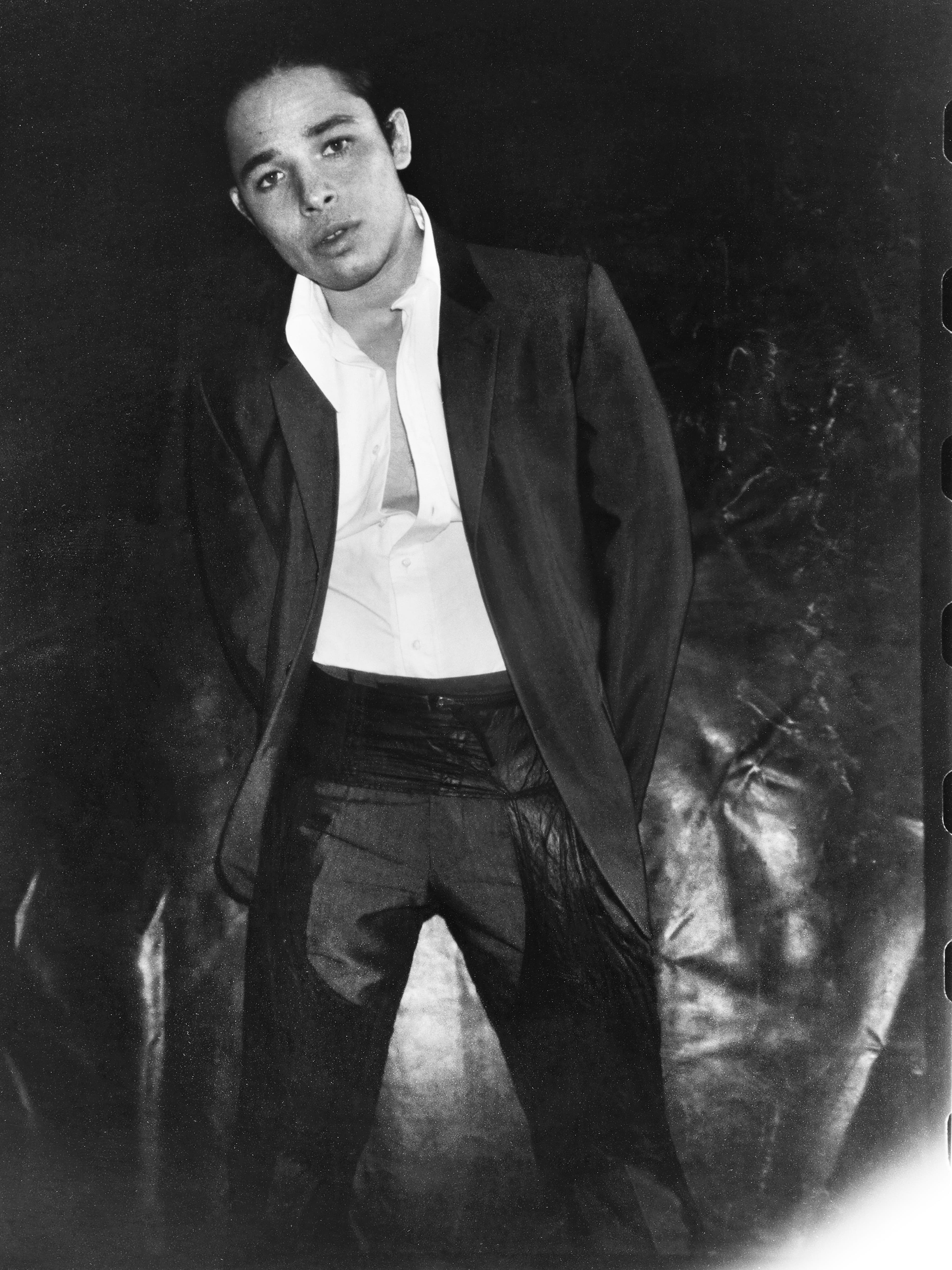 Vintage jacket, chaps, and pants by Helmut Lang from the David Casavant Archive. Shirt by Willy Chavarria.