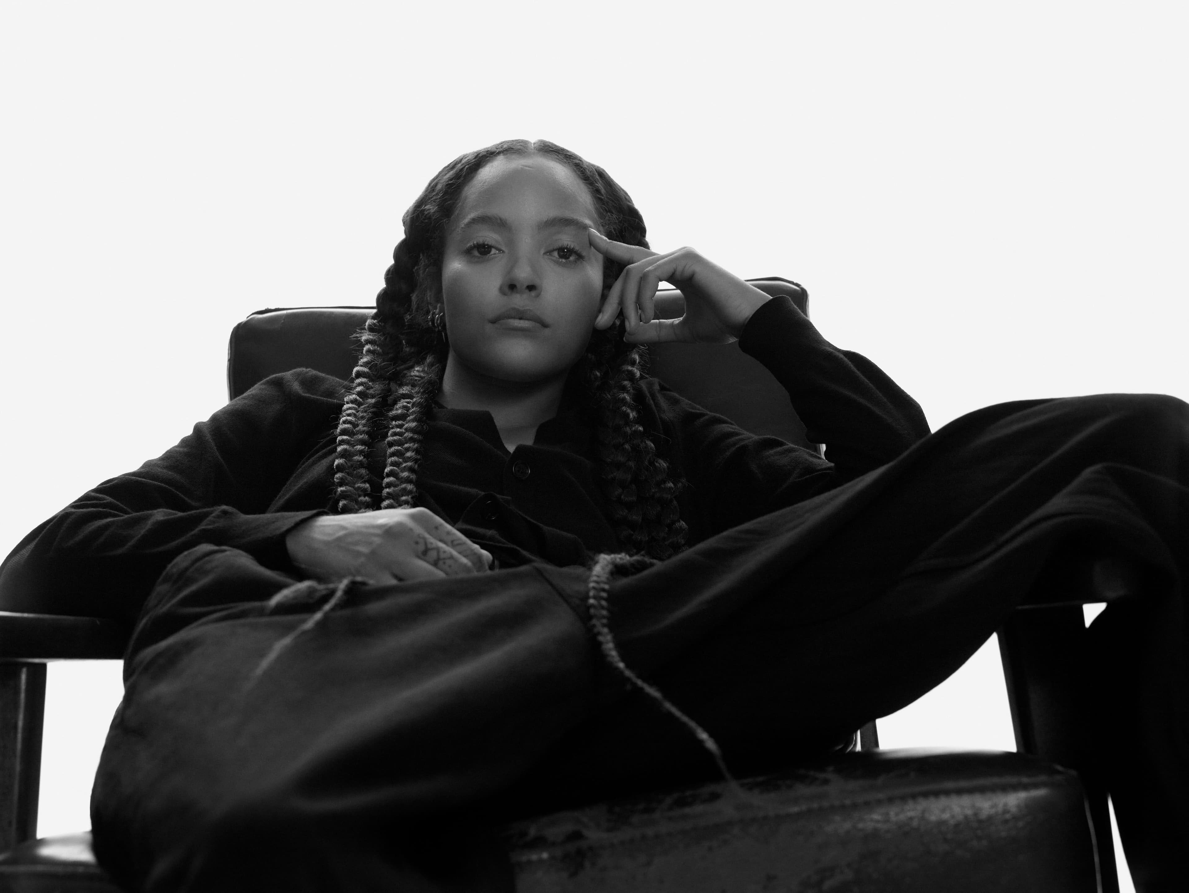 Vintage shirt by Hermès. Vintage pants by Yves Saint Laurent.