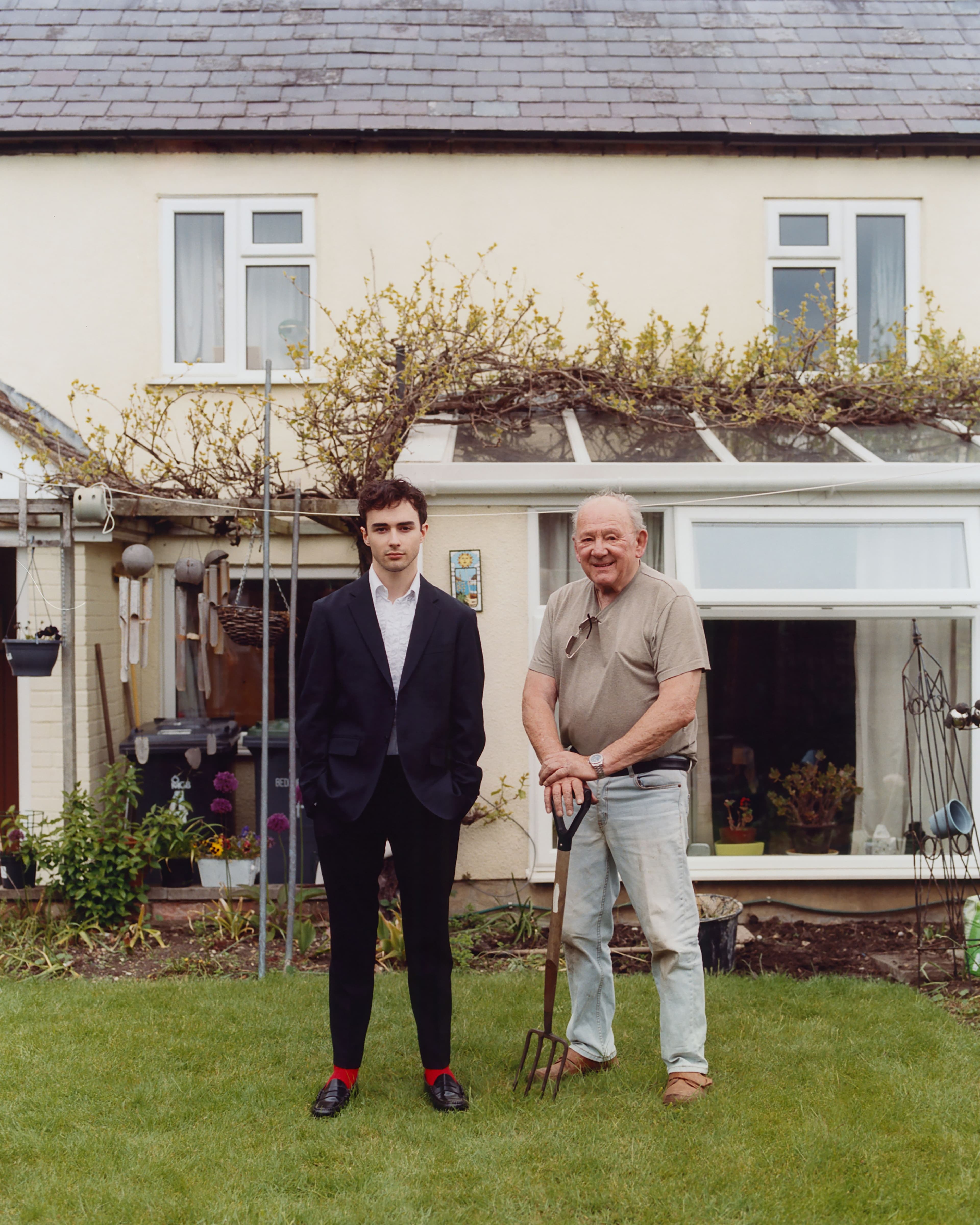 Vintage suit by JW Anderson. Vintage shirt.