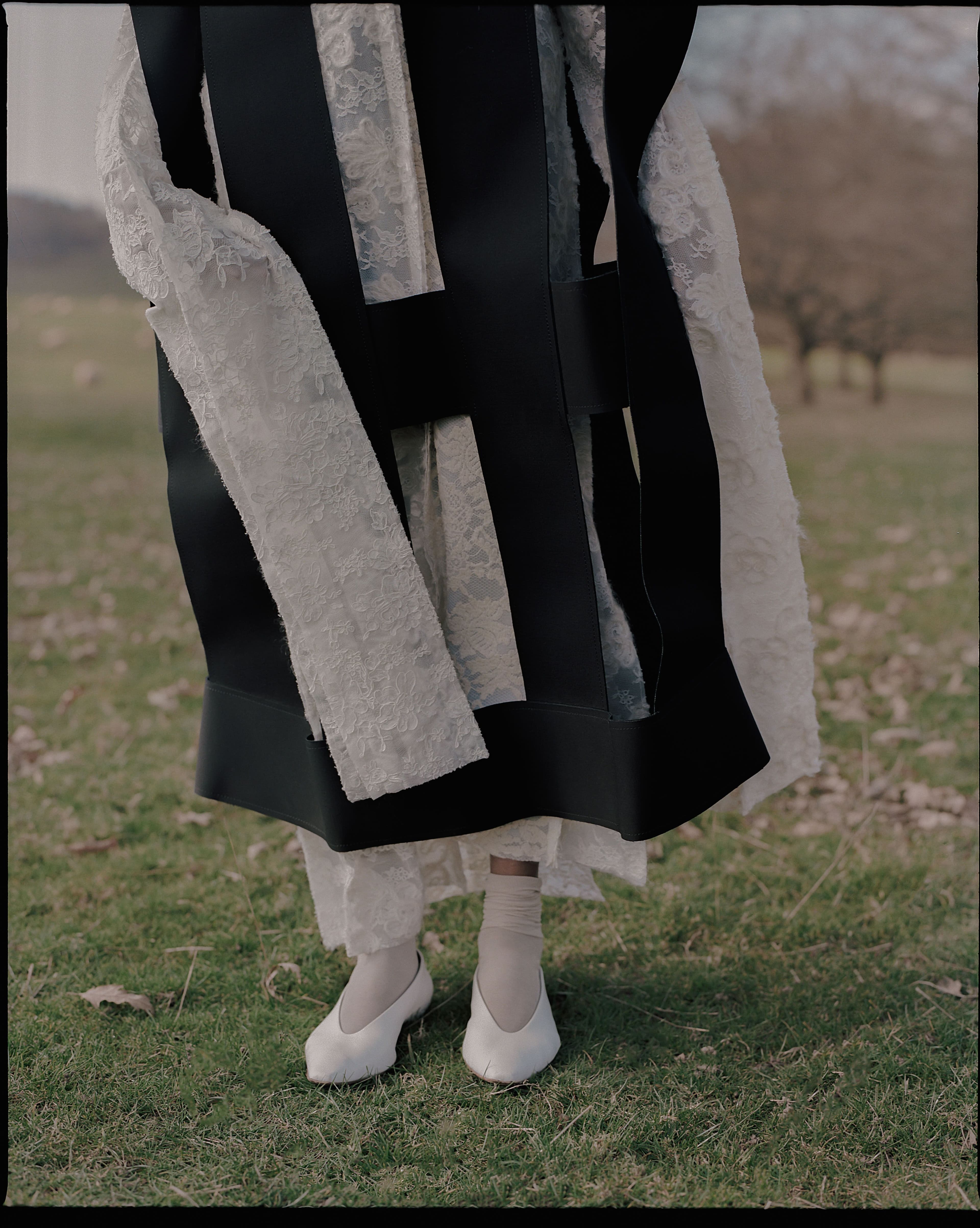 Vintage dress by Comme des Garçons from 20age archive. Socks by Falke.